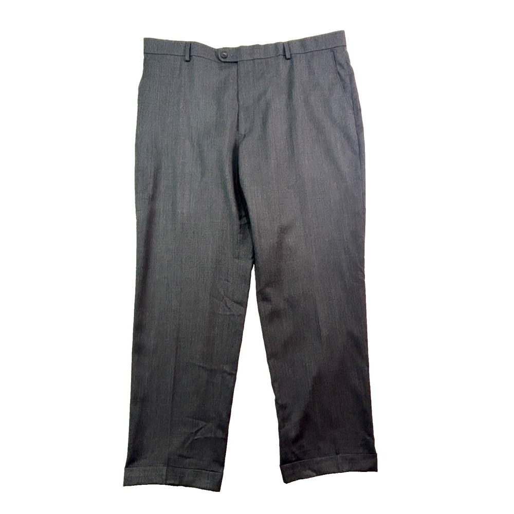 Joseph Abboud Joe 42x30 Gray Dress Suit Pants Flat Front 100% Wool Cuffed